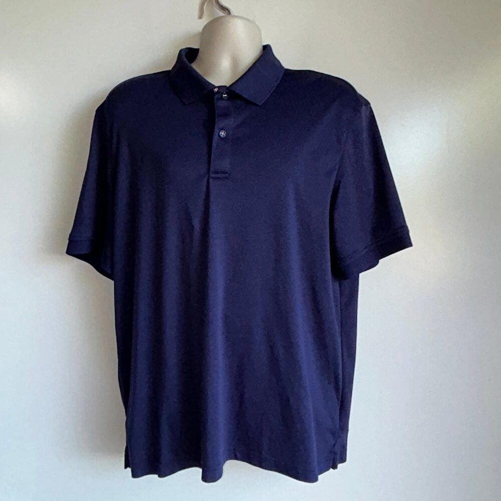 UNTUCKit Damaschino Navy Blue Short Sleeve Polo Shirt Men's Size XL